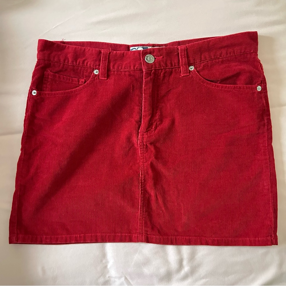 vintage roxy jeans red corduroy mini skirt